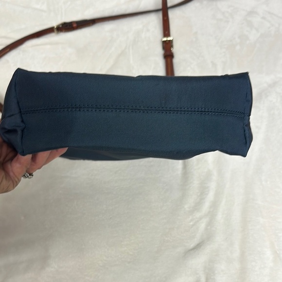 Dooney & Bourke Blue and Brown Logo Bag - Picture 5 of 14